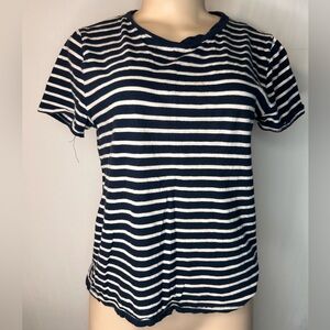 J Crew Women’s Vintage Cotton 100% Short Sleeve T Shirt  Nautical Stripes Size S